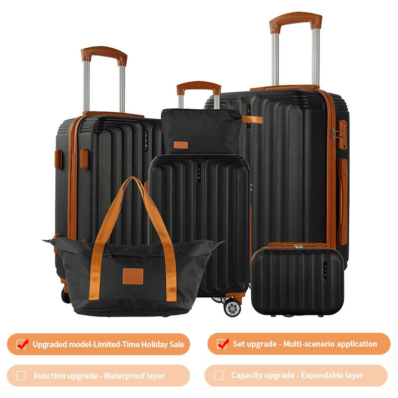 UUH Luggage Sets(3Pcs/4Pcs/6Pcs/7Pcs/8Pcs/9Pcs) with TSA Locks - Suitcase for Travel, Hardshell Luggage TSA Lock Spinner Wheels Hardshell Lightweight