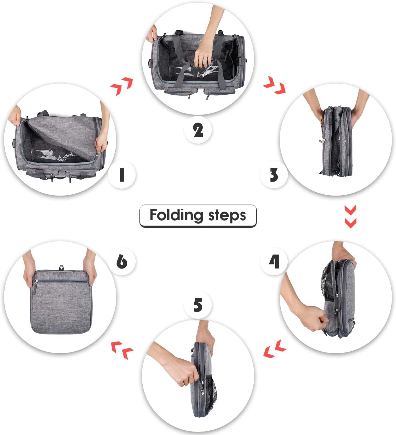 Foldable Sports Gym Bag with Wet Bag & Shoes Compartment, Travel Duffel for Men and Women