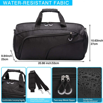 Sports Gym Bag with Shoes Compartment &Wet Pocket Gym Duffel Bag Overnight Bag for Men and Women
