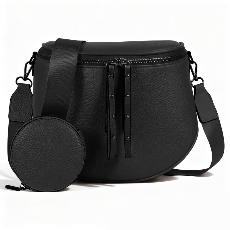 2026 Hot Item Portable Large-Capacity Waterproof Leather Pouch with Adjustable Strap Ideal for Outings Travel and Gatherings Compact Cosmetic Bag Perfect Gift