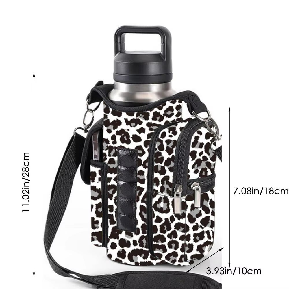 Portable Magnetic Gym Water Bottle Bag Fitness Bottle Pouch Sling Bag Magnetic Gym Bottle Organizer Pouch with Phone Pocket
