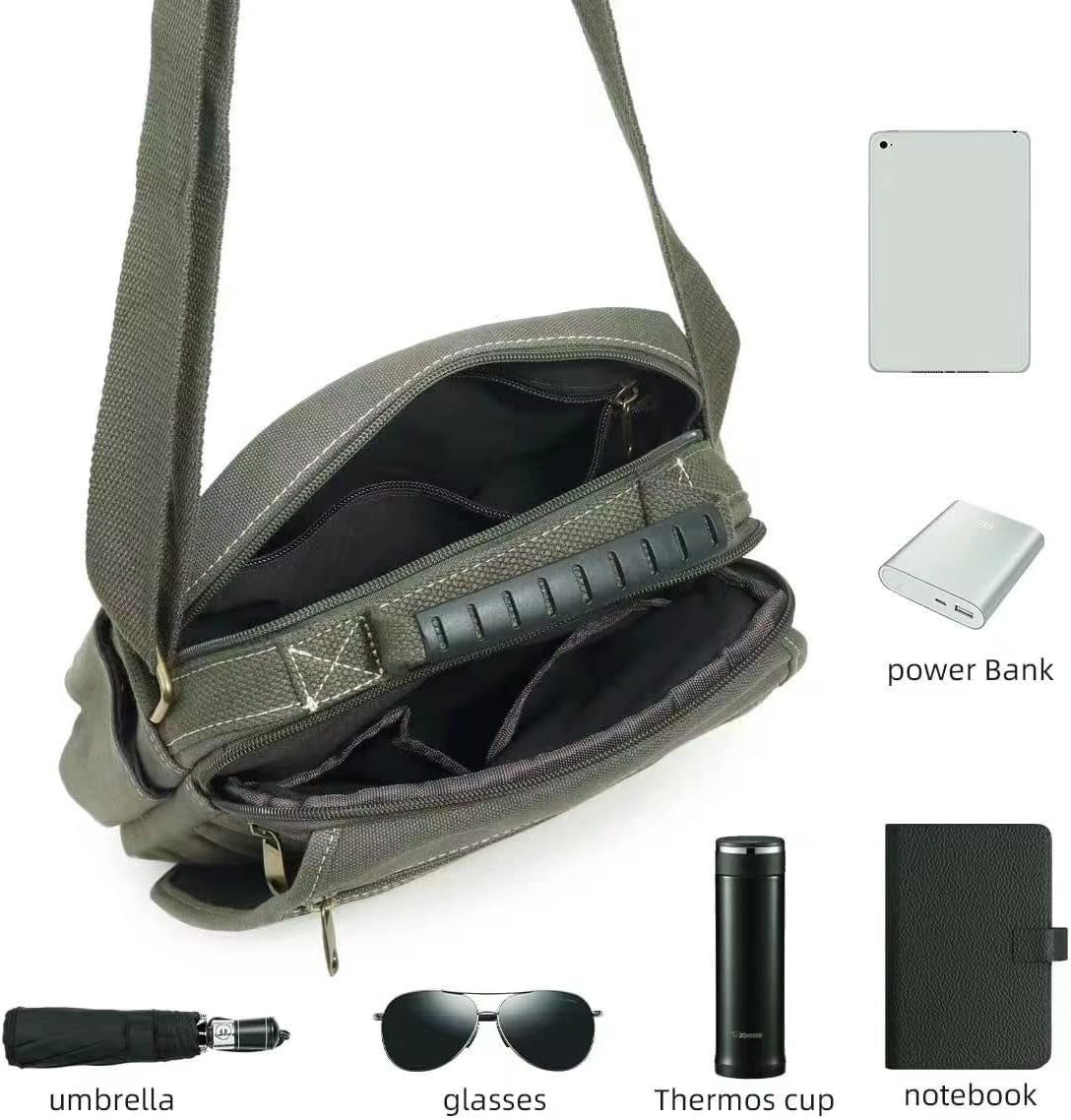 Canvas Crossbody Messenger Bag