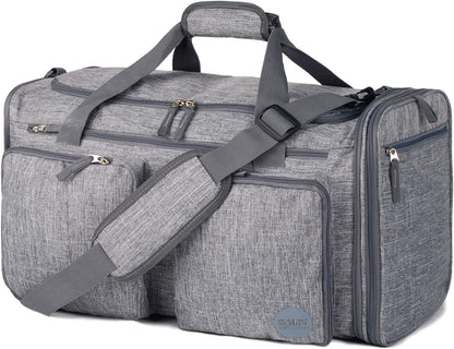 Foldable Sports Gym Bag with Wet Bag & Shoes Compartment, Travel Duffel for Men and Women