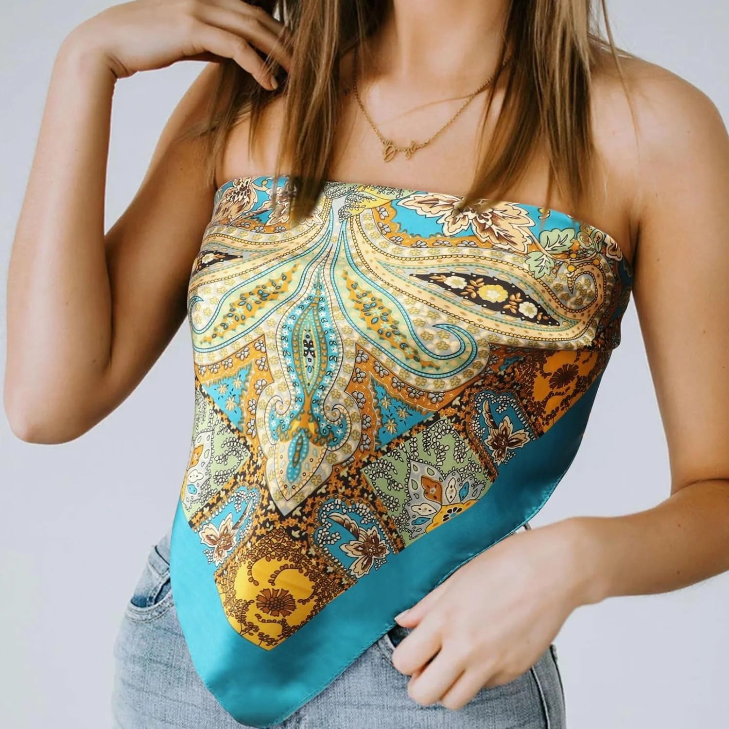 Satin head scarves 4Pcs 