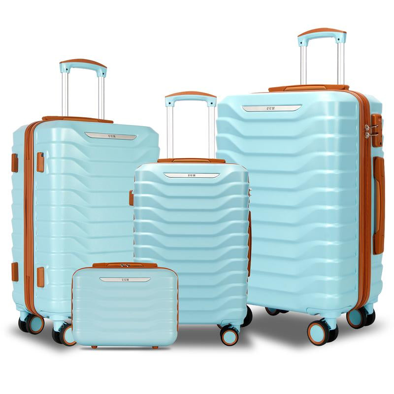 UUH Luggage Sets(3Pcs/4Pcs/6Pcs/7Pcs/8Pcs/9Pcs) with TSA Locks - Suitcase for Travel, Hardshell Luggage TSA Lock Spinner Wheels Hardshell Lightweight
