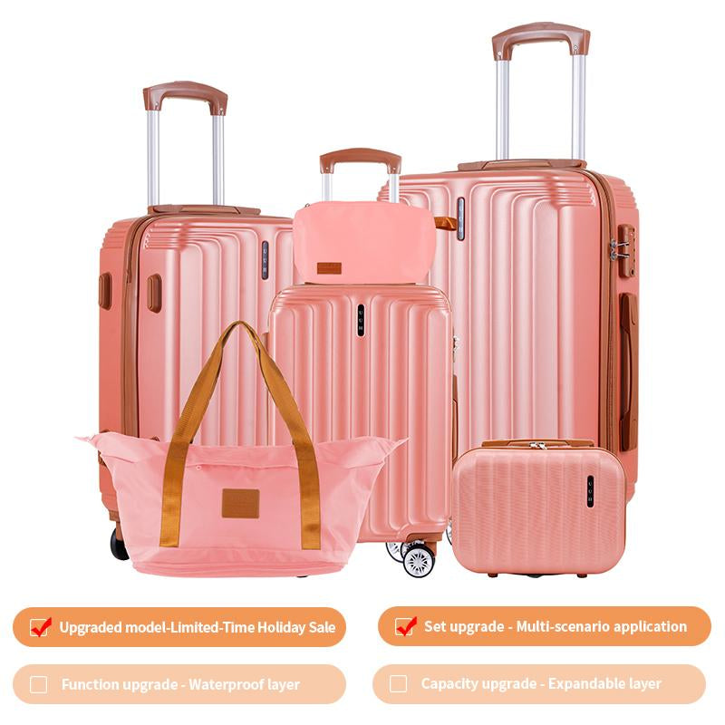 UUH Luggage Sets(3Pcs/4Pcs/6Pcs/7Pcs/8Pcs/9Pcs) with TSA Locks - Suitcase for Travel, Hardshell Luggage TSA Lock Spinner Wheels Hardshell Lightweight
