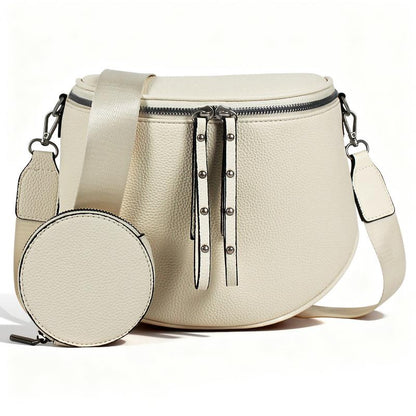 2026 Hot Item Portable Large-Capacity Waterproof Leather Pouch with Adjustable Strap Ideal for Outings Travel and Gatherings Compact Cosmetic Bag Perfect Gift