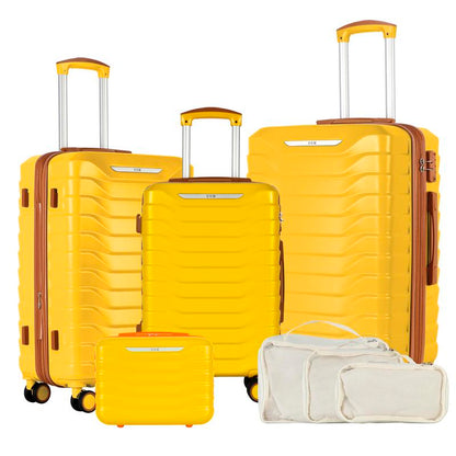 UUH Luggage Sets(3Pcs/4Pcs/6Pcs/7Pcs/8Pcs/9Pcs) with TSA Locks - Suitcase for Travel, Hardshell Luggage TSA Lock Spinner Wheels Hardshell Lightweight
