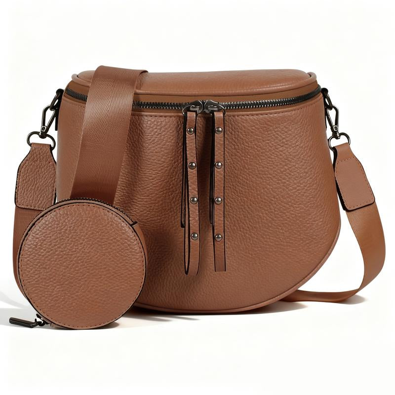2026 Hot Item Portable Large-Capacity Waterproof Leather Pouch with Adjustable Strap Ideal for Outings Travel and Gatherings Compact Cosmetic Bag Perfect Gift