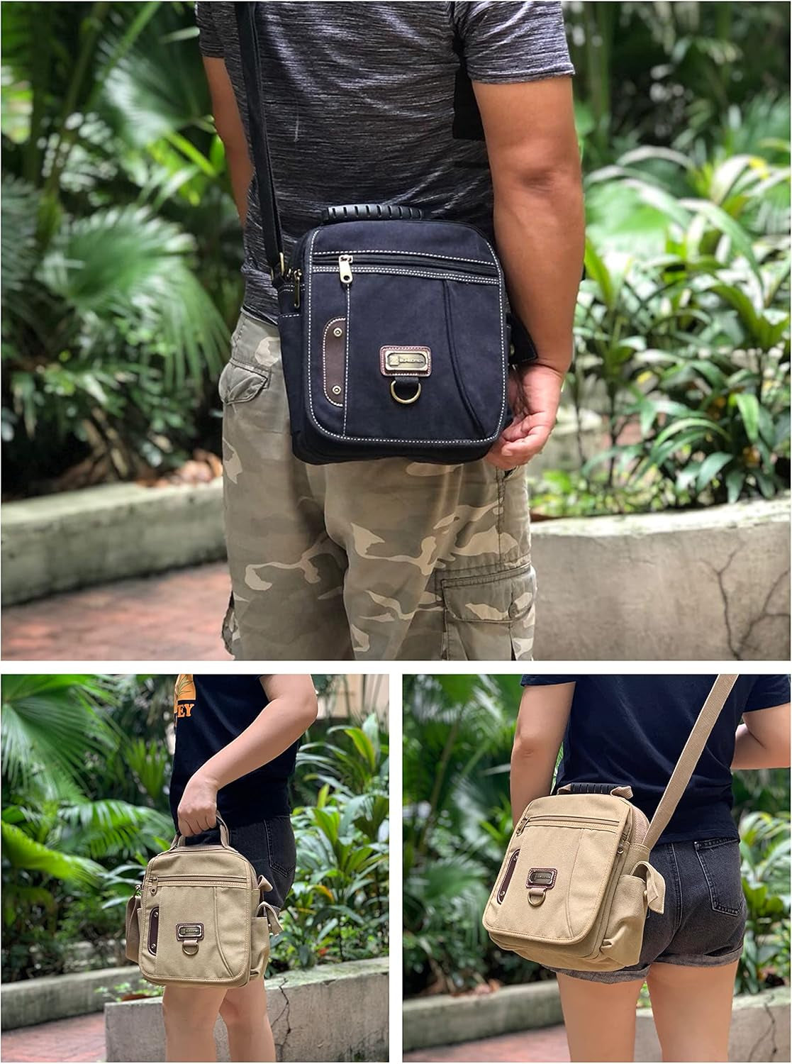 Canvas Crossbody Messenger Bag