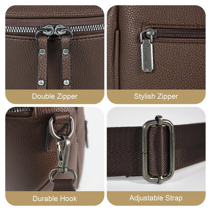 2026 Hot Item Portable Large-Capacity Waterproof Leather Pouch with Adjustable Strap Ideal for Outings Travel and Gatherings Compact Cosmetic Bag Perfect Gift