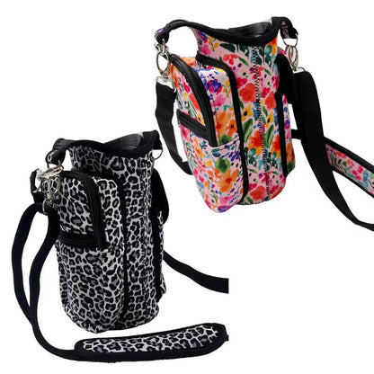 Portable Magnetic Gym Water Bottle Bag Fitness Bottle Pouch Sling Bag Magnetic Gym Bottle Organizer Pouch with Phone Pocket