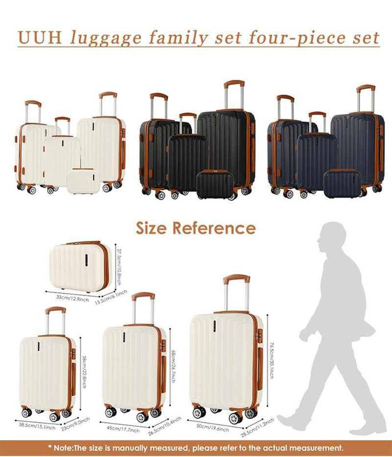 UUH Luggage Sets(3Pcs/4Pcs/6Pcs/7Pcs/8Pcs/9Pcs) with TSA Locks - Suitcase for Travel, Hardshell Luggage TSA Lock Spinner Wheels Hardshell Lightweight