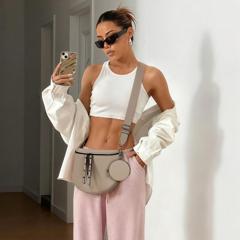 2026 Hot Item Portable Large-Capacity Waterproof Leather Pouch with Adjustable Strap Ideal for Outings Travel and Gatherings Compact Cosmetic Bag Perfect Gift
