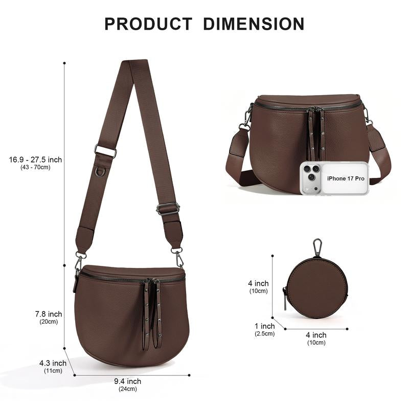 2026 Hot Item Portable Large-Capacity Waterproof Leather Pouch with Adjustable Strap Ideal for Outings Travel and Gatherings Compact Cosmetic Bag Perfect Gift