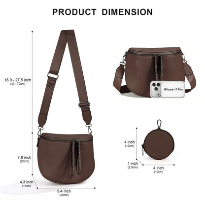 2026 Hot Item Portable Large-Capacity Waterproof Leather Pouch with Adjustable Strap Ideal for Outings Travel and Gatherings Compact Cosmetic Bag Perfect Gift