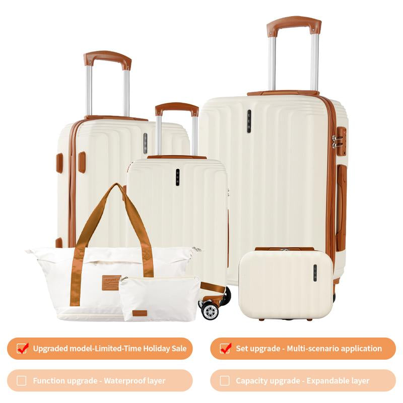 UUH Luggage Sets(3Pcs/4Pcs/6Pcs/7Pcs/8Pcs/9Pcs) with TSA Locks - Suitcase for Travel, Hardshell Luggage TSA Lock Spinner Wheels Hardshell Lightweight
