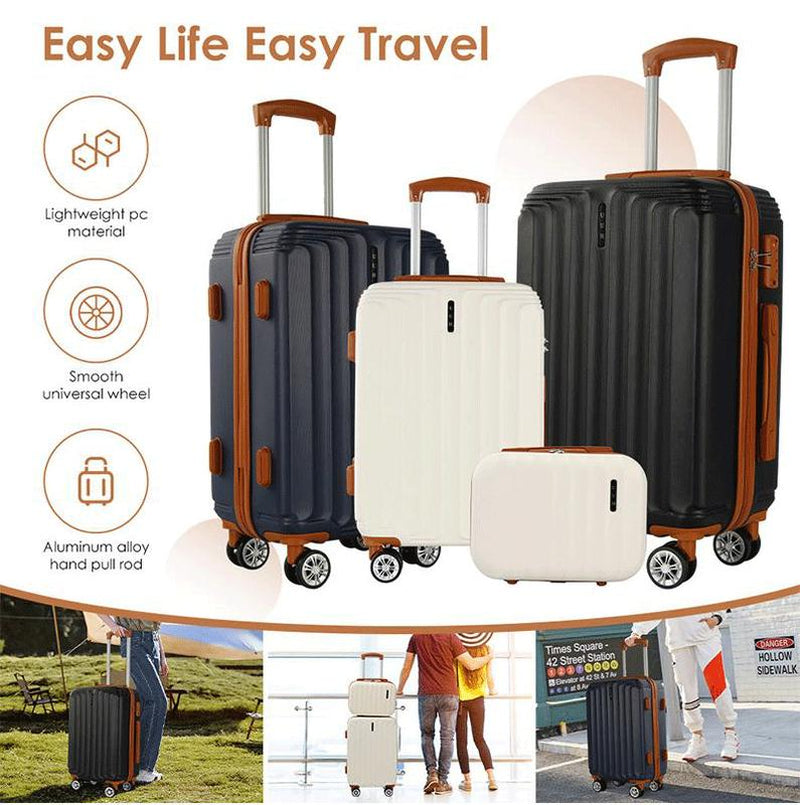 UUH Luggage Sets(3Pcs/4Pcs/6Pcs/7Pcs/8Pcs/9Pcs) with TSA Locks - Suitcase for Travel, Hardshell Luggage TSA Lock Spinner Wheels Hardshell Lightweight