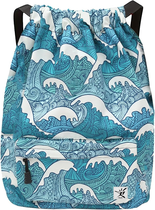Waterproof Drawstring Bag, Gym Bag Sackpack Sports Beach Backpack for Men Women
