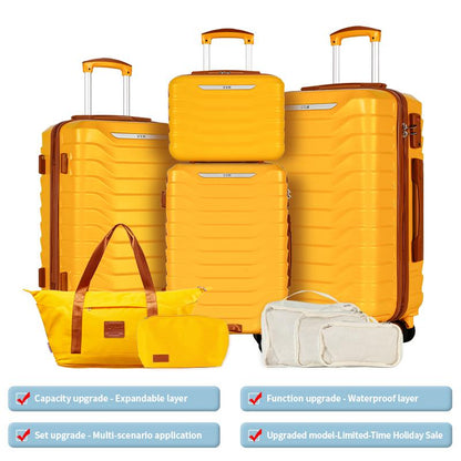 UUH Luggage Sets(3Pcs/4Pcs/6Pcs/7Pcs/8Pcs/9Pcs) with TSA Locks - Suitcase for Travel, Hardshell Luggage TSA Lock Spinner Wheels Hardshell Lightweight