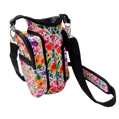 Portable Magnetic Gym Water Bottle Bag Fitness Bottle Pouch Sling Bag Magnetic Gym Bottle Organizer Pouch with Phone Pocket