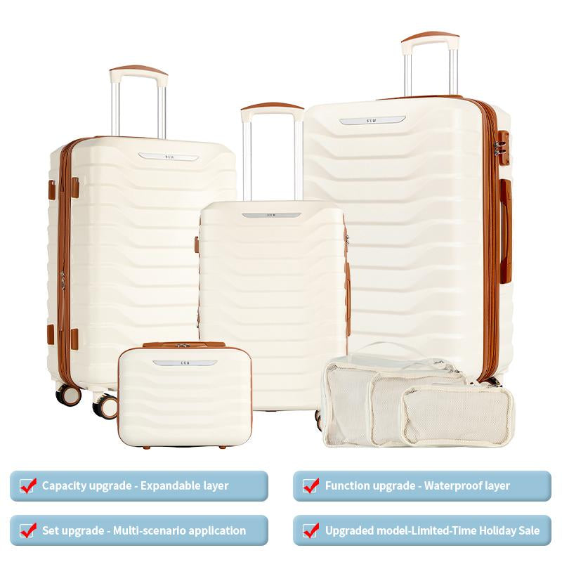 UUH Luggage Sets(3Pcs/4Pcs/6Pcs/7Pcs/8Pcs/9Pcs) with TSA Locks - Suitcase for Travel, Hardshell Luggage TSA Lock Spinner Wheels Hardshell Lightweight