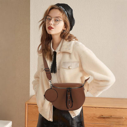 2026 Hot Item Portable Large-Capacity Waterproof Leather Pouch with Adjustable Strap Ideal for Outings Travel and Gatherings Compact Cosmetic Bag Perfect Gift