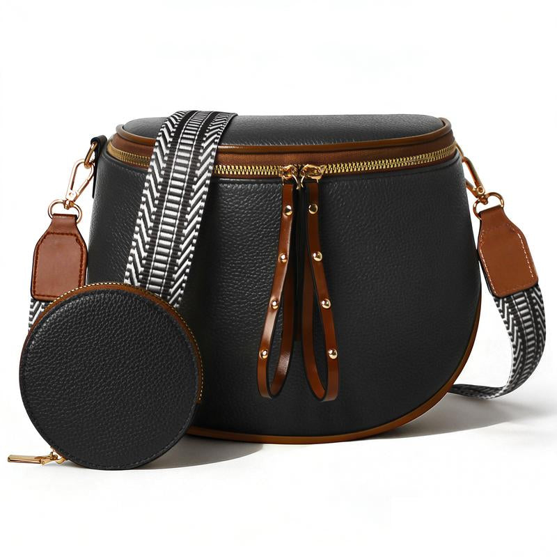 2026 Hot Item Portable Large-Capacity Waterproof Leather Pouch with Adjustable Strap Ideal for Outings Travel and Gatherings Compact Cosmetic Bag Perfect Gift
