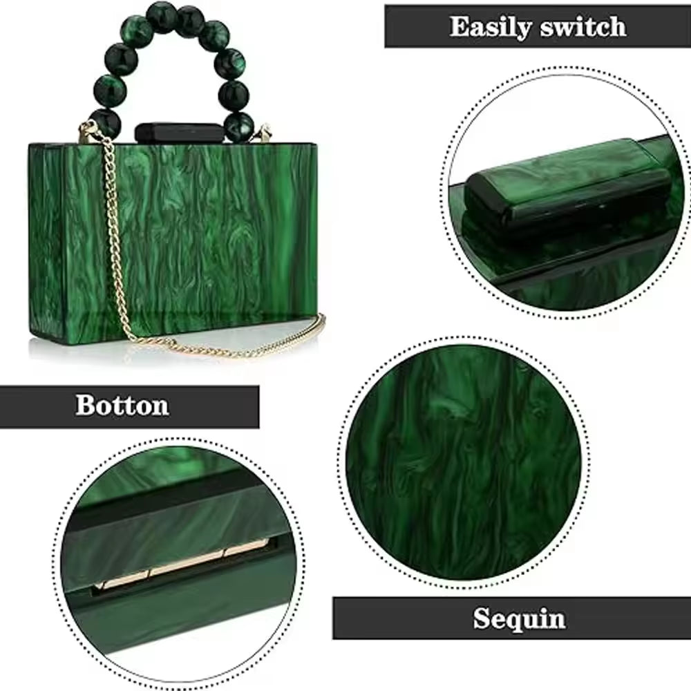 Pearl Marble evening Clutch bag