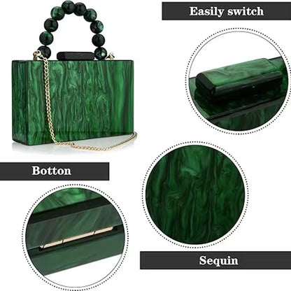 Pearl Marble evening Clutch bag