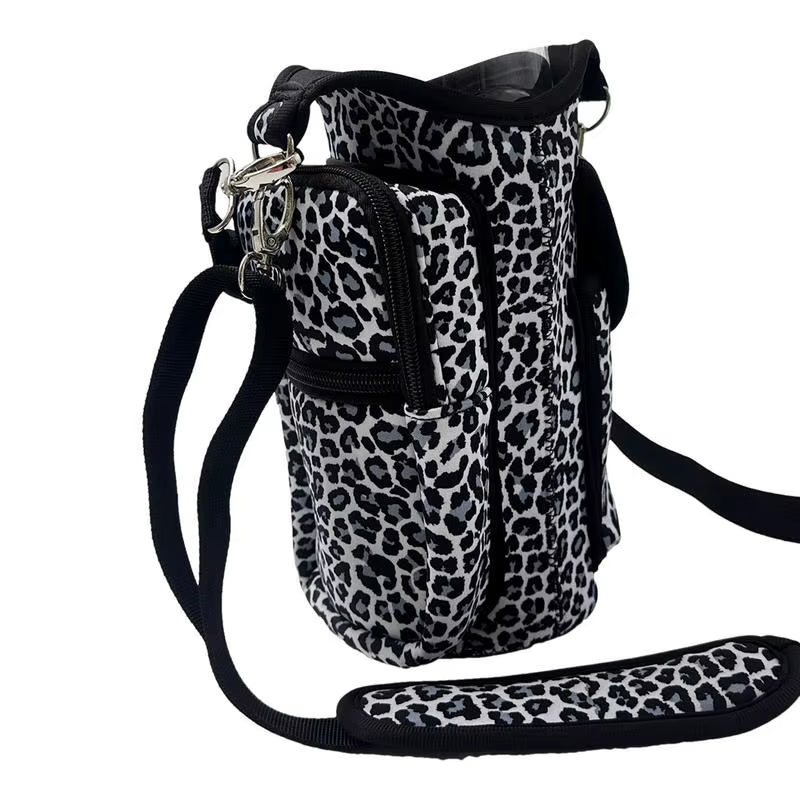 Portable Magnetic Gym Water Bottle Bag Fitness Bottle Pouch Sling Bag Magnetic Gym Bottle Organizer Pouch with Phone Pocket