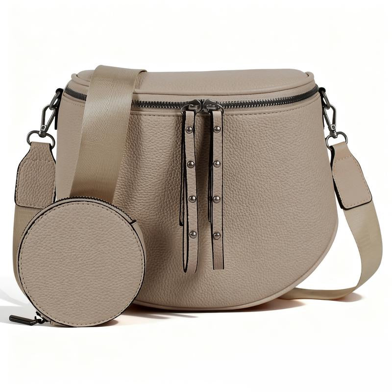 2026 Hot Item Portable Large-Capacity Waterproof Leather Pouch with Adjustable Strap Ideal for Outings Travel and Gatherings Compact Cosmetic Bag Perfect Gift
